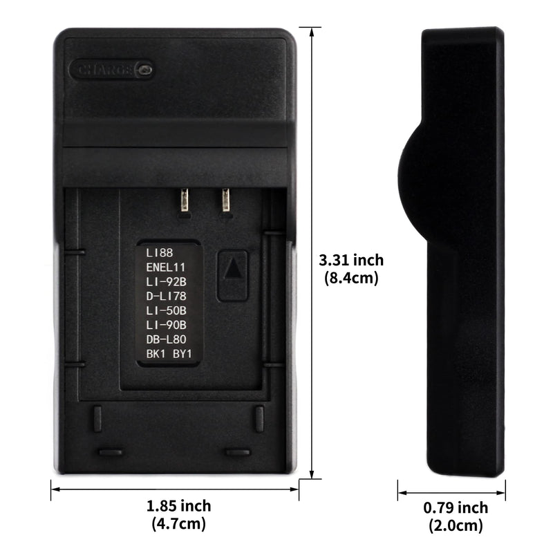 LI-50B USB Charger for Olympus D-750, SH-21, SP-800UZ, SP-810UZ, SP-815UZ, Stylus 1010, 1030SW, SZ-12, SZ-14, Tough TG-2, VR-340, VR-350, XZ-1 Camera and More