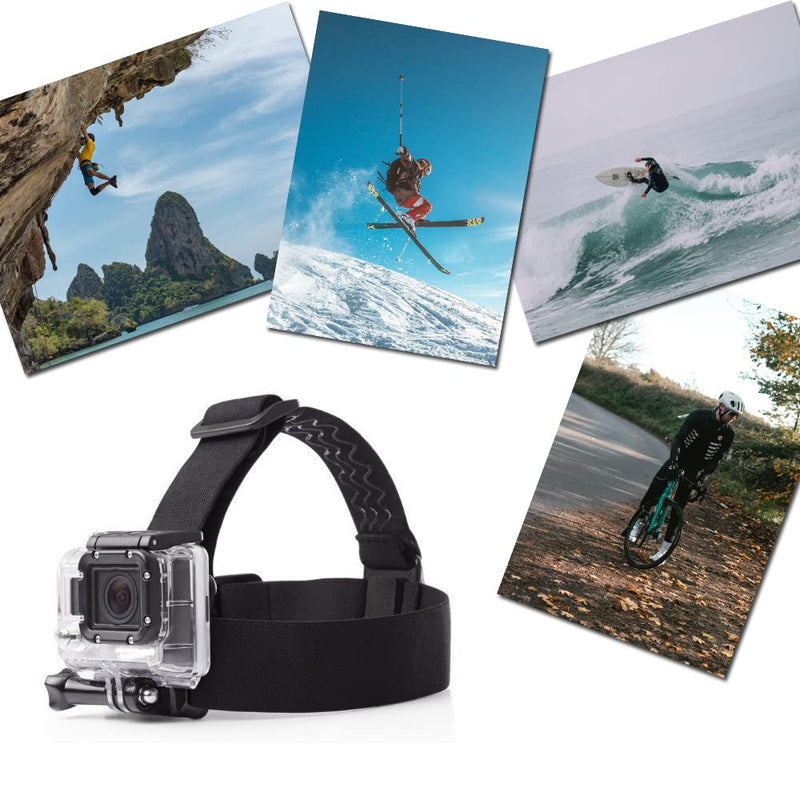 VVHOOY Action Camera Head Strap Mount Headband Compatible with Gopro Hero 9/8/7/6/5/4/AKASO EK7000/Brave 4/5/6 Plus/V50X Elite/Dragon Touch/Remali/APEXCAM/COOAU 4K Action Camera