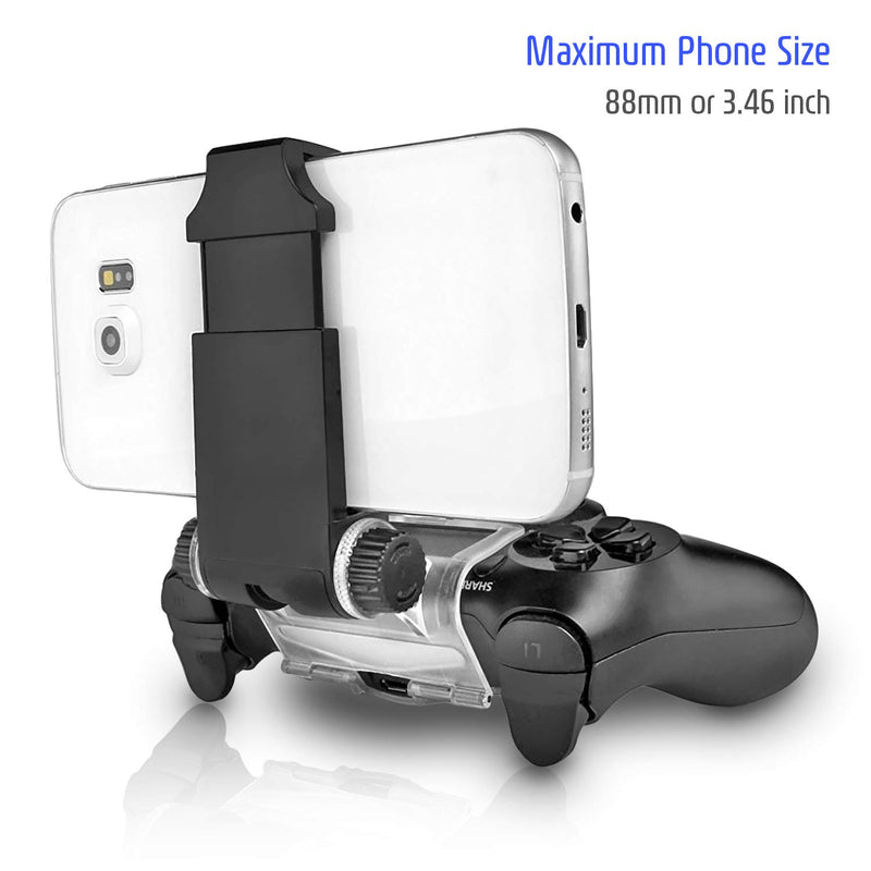 PS4 Controller Phone Mount, ADZ PS4 Phone Mount Smart Clip for PS4 Dualshock 4 Controller Compatible with iPhone, Android and PS4 Remote Play