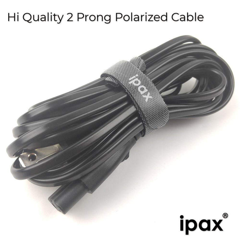 Ipax 10 feet Long Polarized AC Power Cable Cord Cable Compatible with for VIZIO TV Sound Bar SB3621n-E8 SB3821-C6 SB3851-CO SB4051-C0 Philips Sharp TV 10Ft Black
