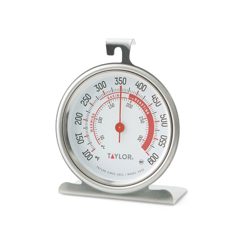 Taylor Precision Products 5932 Large Dial Kitchen Cooking Oven Thermometer, 3.25 Inch Dial, Stainless Steel