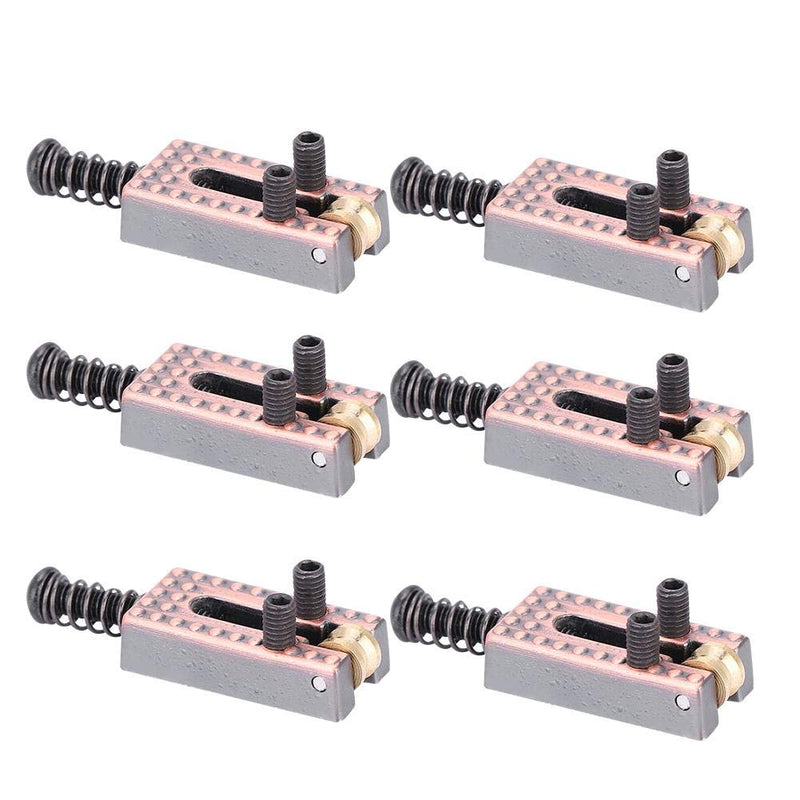 Saddle for Electric Guitar, 6 Roller Bridge Saddles for Fender Strat Tele Electric Guitar 4 colors(Red)