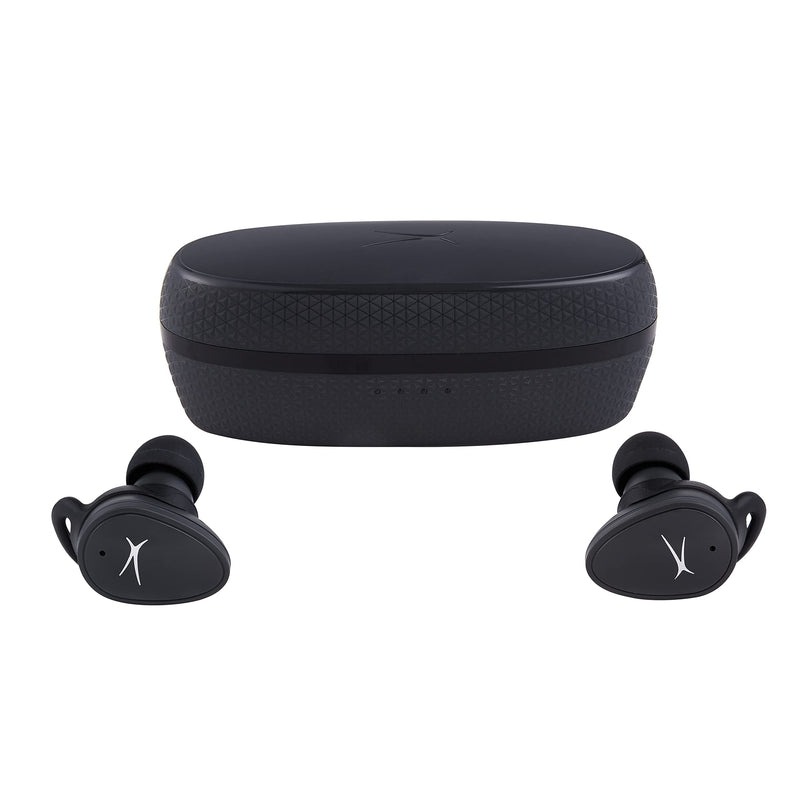 Altec Lansing NanoBuds True Wireless Earbuds with Charging Case, IPX4 Waterproof, Dual Mic, 30 Hours Playtime – Sports in Ear Earphones for iPhone & Android (Charcoal Grey) Charcoal Grey