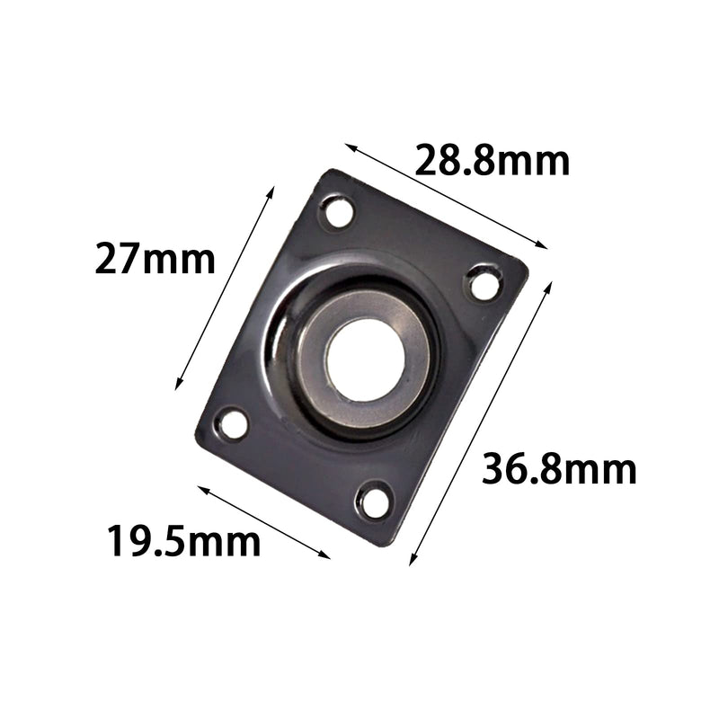 6 Pcs Guitar Pickup Output Jack Socket Plate Rectangle Jack Plate Metal Jack Plate for Electrical Guitar, Rectangle Guitar with 24Pcs Screws