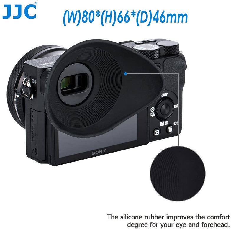 JJC ES-A6500G Oval Shape Soft Silicone 360 Rotatable Ergonomic Camera Viewfinder Eyecup Eyepiece for Sony Alpha A6500, replaces Sony FDA-EP17 Eyecup