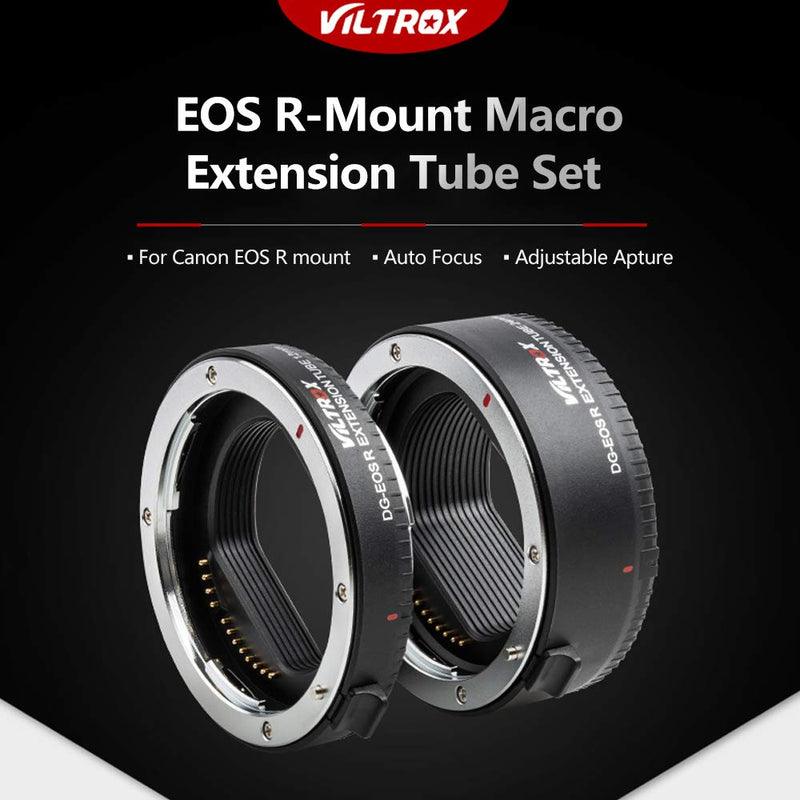 Viltrox DG-EOSR Adapter Ring Macro Extension Tube Adapter Ring Set(12mm + 24mm) Support TTL Auto Focus AF Compatible with Canon EOS R Mount Lens Compatible with Canon EOS R/EOS RP Camera Body