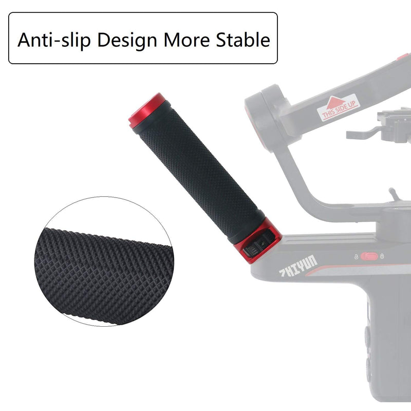 Andycine Handle Grip for Zhiyun Weebill-S Gimbal with Dual Mounting Lock, Cold Shoe and 1/4”-20 Accessory Threaded Holes