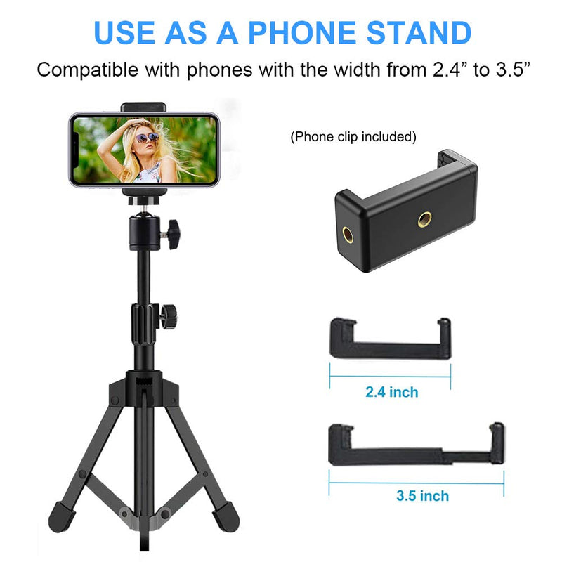 Webcam Tripod Stand Extendable Desktops Tripod for Camera/Phone/Webcam, Desk Tripod Mount Holder Compatible with Logitech Stream Webcam C925e C922x C922 C930e C930 C920 C615 /Camera/iPhone/Ring Light