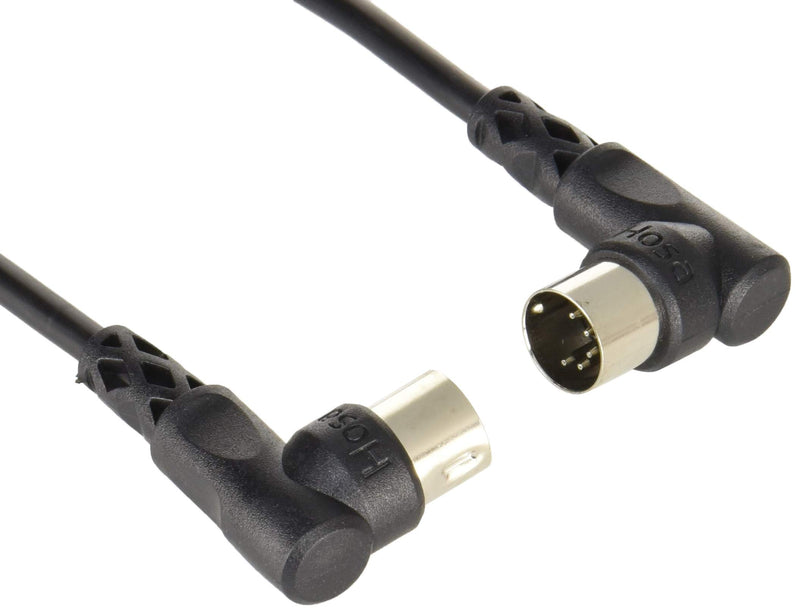 Hosa MID-310RR 10ft Right Angle 5 Pin DIN to Same MIDI Cable - Black