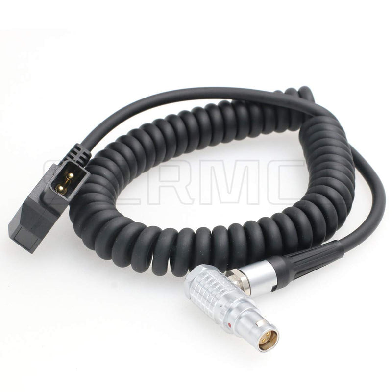 SZRMCC Red Scarlet Epic Camera Coiled Power Cable D Tap to Right Angle 1B 6 Pin Female (Right Angle 6pin Coiled Cable) Right Angle 6pin coiled cable