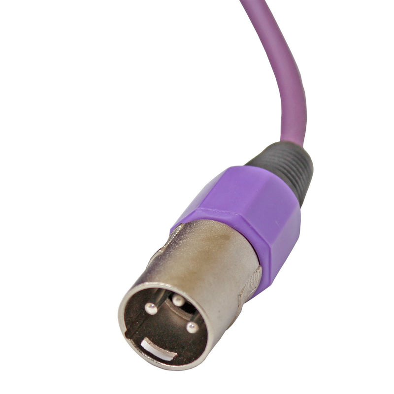 [AUSTRALIA] - XLR Male to Female 3pin Mic Microphone Lo-z Extension Cable Cord (25 Foot Feet ft, Purple) 