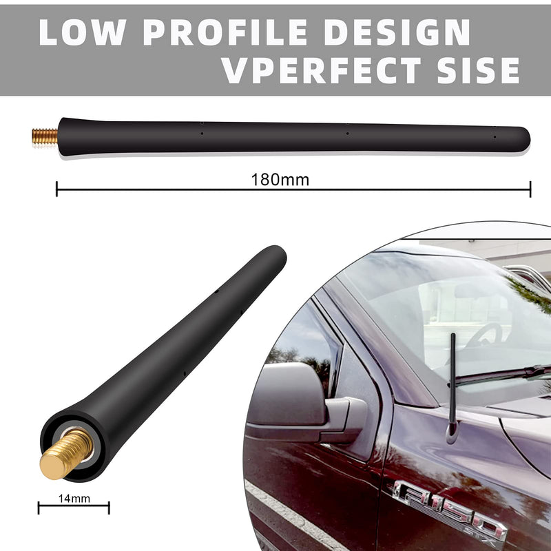[AUSTRALIA] - Radio Antenna Compatible with Ford F150 2009-2022, 7 Inch Short Antenna Replacement Car Wash Proof 