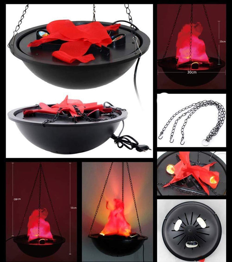 [AUSTRALIA] - Flame Light Artificial Fake Fire Simulation Flame Hanging Electronic Brazier Lamp for Party Stage Halloween Christmas Decor Lighting (30cm) 30cm 