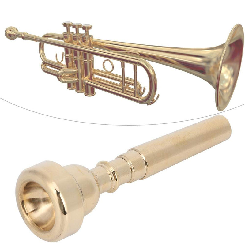 Metal Trumpet Mouthpiece, Gold Bb Tone Trumpet Mouthpiece, 3C 5C 7C(Gold 5C) Gold 5C