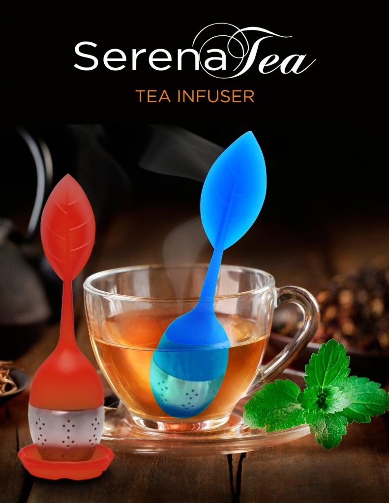 Tea Infuser by Serena Tea – 100% Food Grade Silicone – BPA Free and FDA Approved (1, blue)