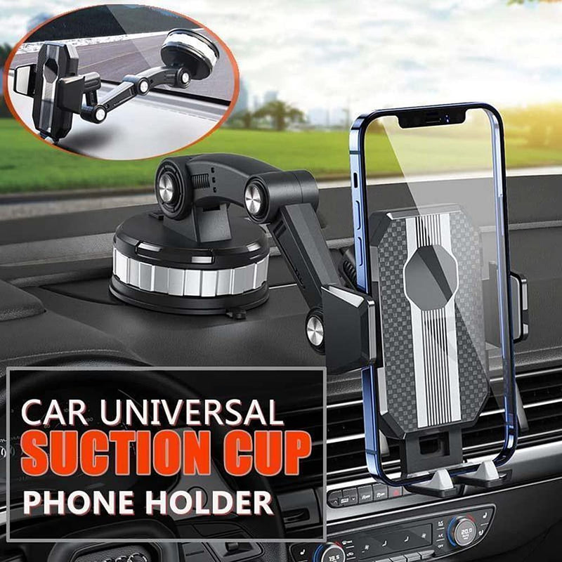 Car Phone Holder Mount, Suction Cup Cell Phone Holder Stand, Universal Dashboard/Windshield/Window Phone Holder One-Button Pop-up Strong Suction Cell Phone Car Mount by HIYITKS (Black)