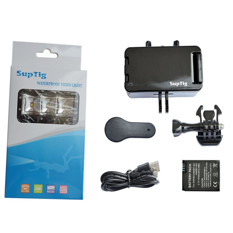 Suptig XShot Dimmable Waterproof (45m) LED Video Light for GoPro Cameras