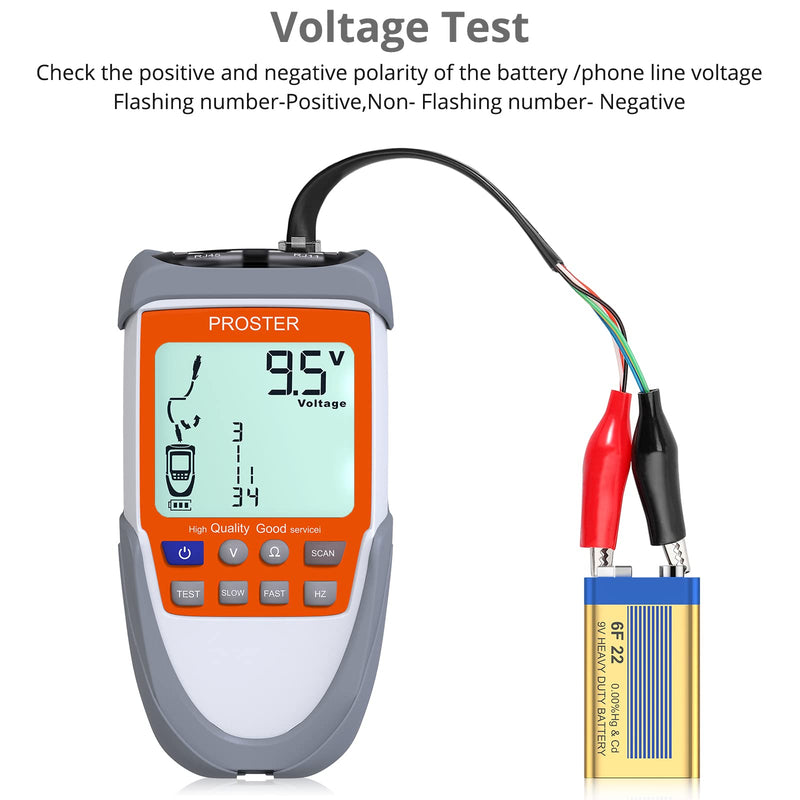 Proster Wire Tracker LCD Network Cable Tester Line Finder Continuity Battery Voltage Polarity Check POE Test Multi-Function Cable Tester