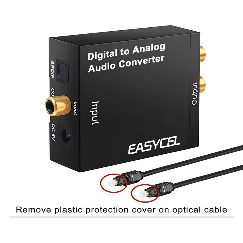 [AUSTRALIA] - EASYCEL Audio Digital to Analog Converter DAC with 3.5mm Jack, Optical SPDIF Toslink Coaxial to Analog Stereo L/R Converter with Optical Cable and Power Adapter for PS3 PS4 Xbox Roku 