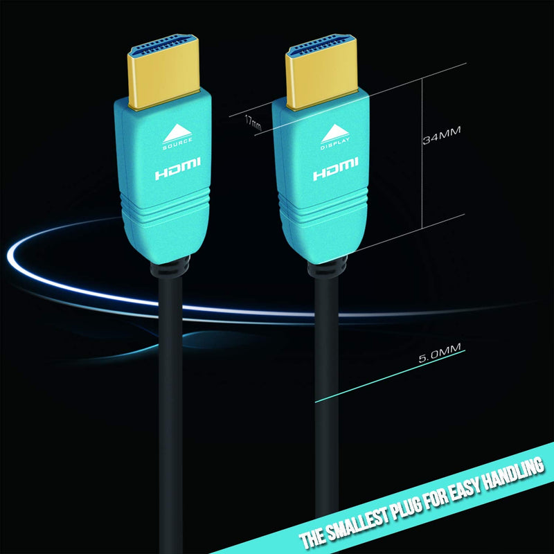 BlueAVS 6 Feet HDMI Fiber Optic Cable 4K 60Hz HDMI 2.0b High Speed 18Gbps Dynamic HDR10 HDCP2.2/2.3 eARC Black 4K_6FT_BlackCable BlueHousing