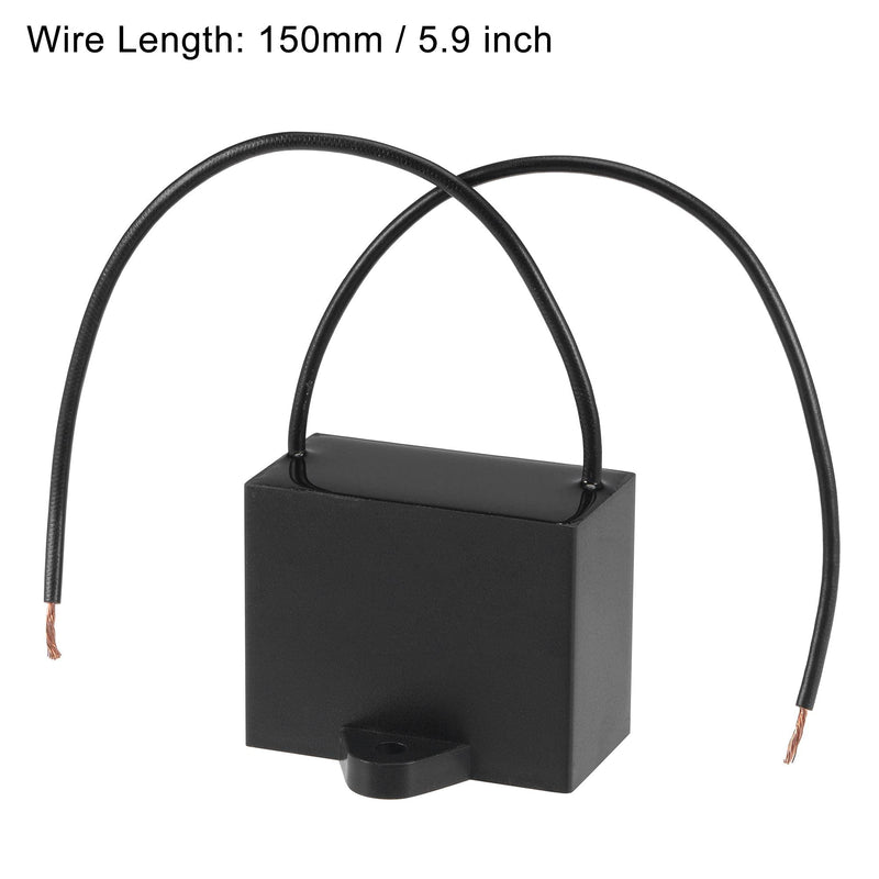 uxcell Ceiling Fan Capacitor CBB61 22uF 250V AC 2 Wires Metallized Polypropylene Film Capacitor 48x38x26mm for Electric Fan Pump Motor Generator 2Pcs