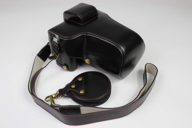 X-T4 Case, BolinUS Handmade PU Leather Fullbody Camera Case Bag Cover for Fujifilm Fuji X-T4 XT4 with 16-80mm 18-55mm 18-135mm 10-24mm 16-50mm Lens Bottom Opening Version (Black) Black