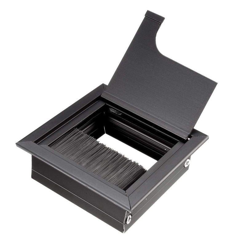 [AUSTRALIA] - uxcell Cable Hole Cover, 69mm x 69mm Aluminum Alloy Desk Grommet for Wire Organizer Black 