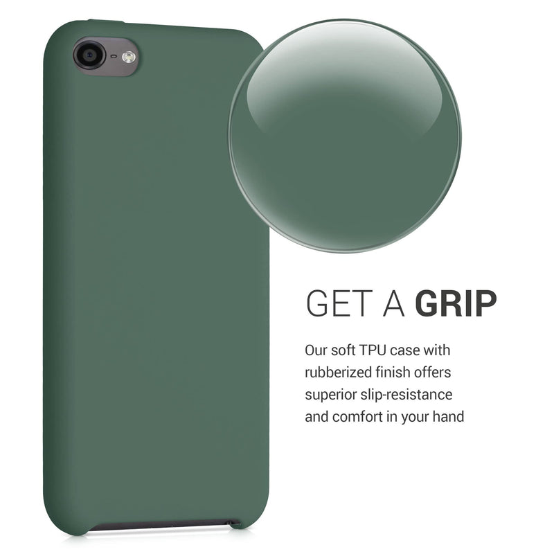 kwmobile TPU Silicone Case Compatible with Apple iPod Touch 6G / 7G (6th and 7th Generation) - Case Soft Flexible Protective Cover - Forest Green