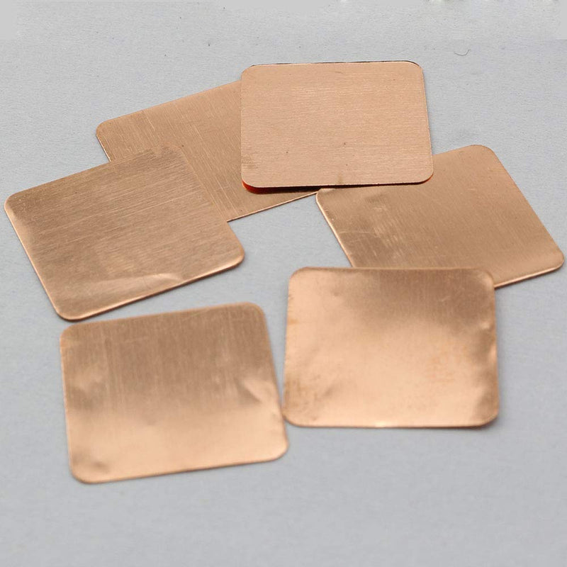 PZRT 6pcs 15mm15mm 0.1mm Thickness Heatsink Thermal Conduct Copper Shim Thermal Pads DIY Heat Sink Sheet for Laptop IC Chipset GPU CPU Cooling