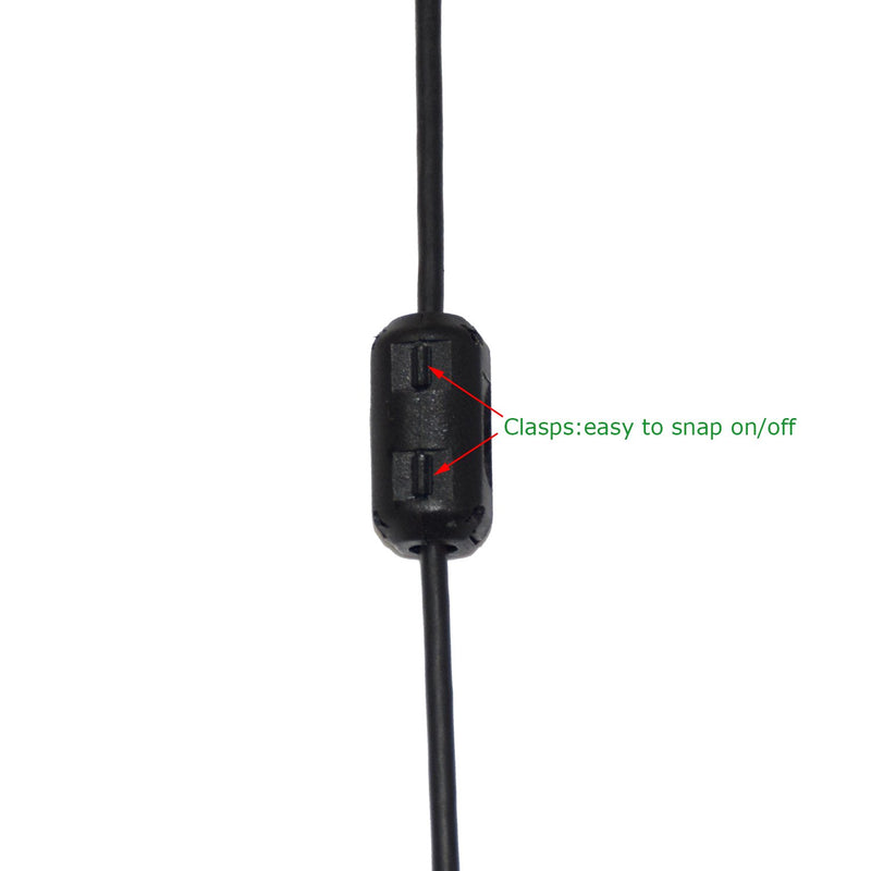 stardrift 10-Pack 3mm Diameter Snap on Ferrite Core Bead Choke Ring Cord RFI EMI Noise Suppressor Filter for HDMI DVI VGA Cable Black (3MM)