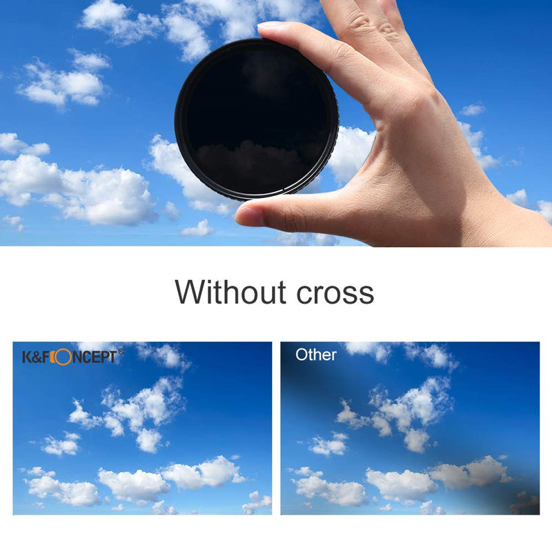 K&F Concept 77mm ND8 to ND128 Variable Neutral Density Filter Slim Fader ND Filter 77mm 3-Stop to 7-Stop for Camera Lens NO X Spot,Nanotec,Ultra-Slim,Weather-Sealed