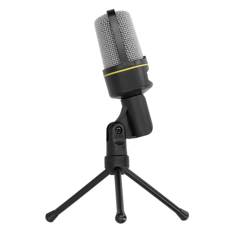 ASHATA Studio Recording Condenser Microphone, 3.5mm Audio Port Microphone with Desktop Tripod, Plug and Play PC Microphone for Studio Recording Vocals, YouTube, Streaming, Gaming(black) black