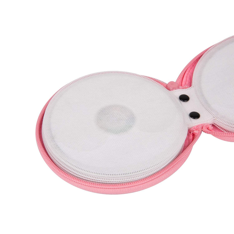 [AUSTRALIA] - ELEZAY Small CD Case Round Felt 20 Capacity CDs Storage Wallet DVD Disc Holder, Pink A-Pink 
