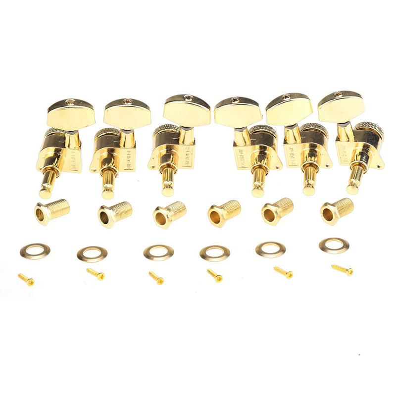 Musiclily Ultra 3L3R 19:1 Ratio Guitar Locking Tuners Tuning Pegs Keys Machines Heads Set Compatible with Les Paul Style Electric or Acoustic Guitar, Gold