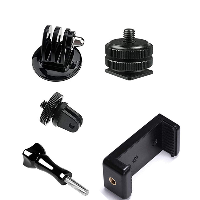 Yoogeer Action Camera Mounting Bundle with Phone Mount Clip, Hot Shoe Adapter, Tripod Mount Thumb Screw Compatible with Gopro Hero/Osmo SJCAM Sony Sport Action Camera/iPhone 12 11 Xs X 8 7 6 Plus