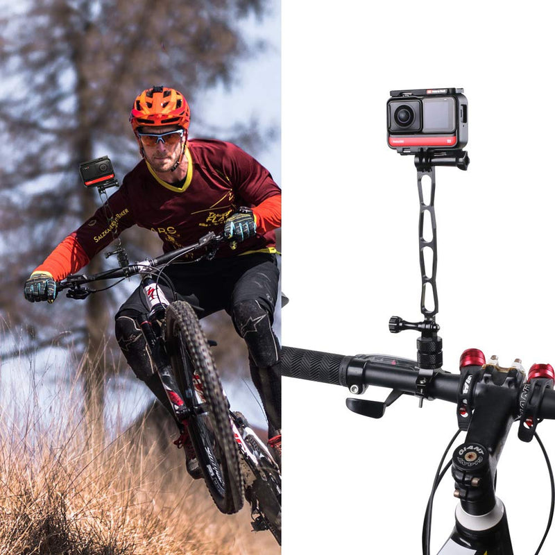 SUREWO Aluminum Alloy Extension Arm Metal Pole Mount Extension Stick Mount Compatible with GoPro Hero 10/9/8/7/6/5 Black,APEMAN/AKASO/TENKER/DJI Osmo Action and More (Black)