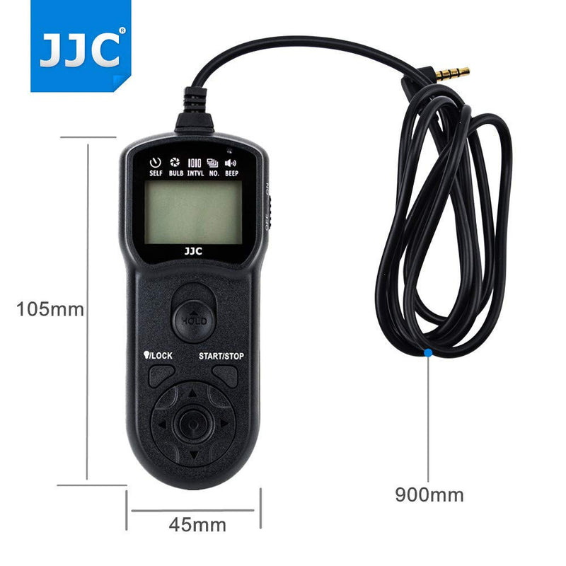 JJC Timer Remote Control Shutter Release for Nikon Z 9 Z9 D850 D810 D810A D800 D800E D700 D500 D300s D300 D200 D100 D5 D4s D4 D3x D3s D3 D2Xs D2x D2H D1x D1 F100 F90 F5 F6 as Nikon MC-36 MC-30 MC-30A