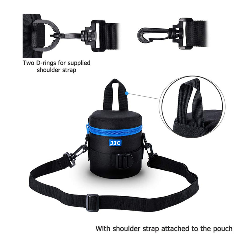 JJC Camera Lens Pouch Case for Canon EF-S 18-55mm EF 50mm Nikon AF-S 18-55mm Nikkor AF 50mm Fujifilm XF 16mm 23mm XC 15-45mm etc, Zipper Polyester Lens Protective Bag Interior Size 3.07x4.92” S