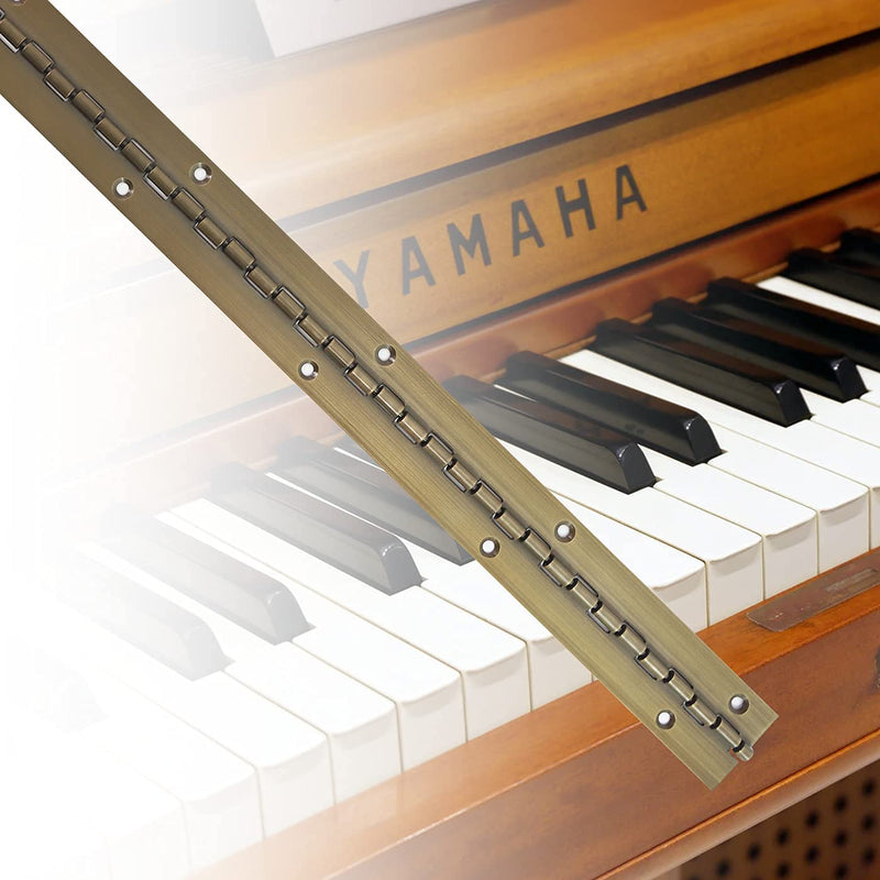 [AUSTRALIA] - Piano Hinge 24 Inch, Continuous & Piano Hinges , Thickened Steel Heavy Duty Piano Hinge, Continuous Hinge with Antique Bronze Finish, 1-1/2" x 24", 0.06" Thickness 
