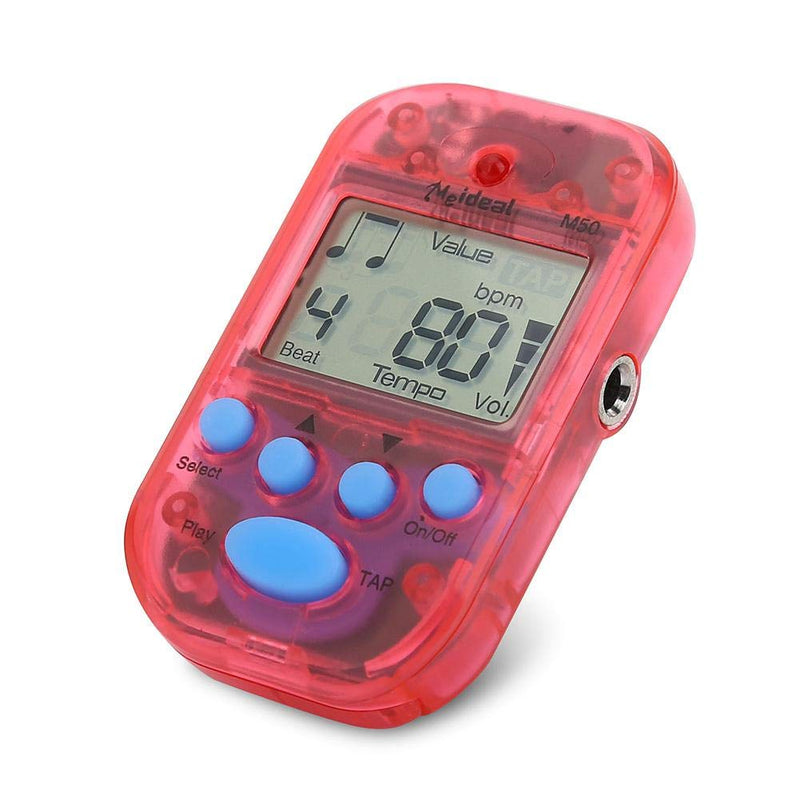 Bnineteenteam Digital Metronome M50 Clip-On Metronome Electronic Metronome Pocket Metronome Suitable for Guitar,Piano,Violin,Drum and Other Instruments Red
