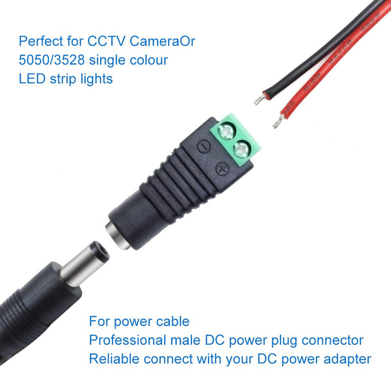 [AUSTRALIA] - LED Strip Dimmer Switch DC 12V-24V 6A with DC Female Barrel Connector，Dimmer Controller LED Connector for RGB 5050 3528 2835 5630 LED Strip Light,LED Rope Light (3Pcs) 