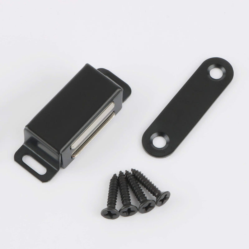 Alise 4-Pack Black Door Magnetic Catch,Cabinet Furniture Closet Catches Latch with Strong Magnetic,Made of Stainless Steel 1-Small Size