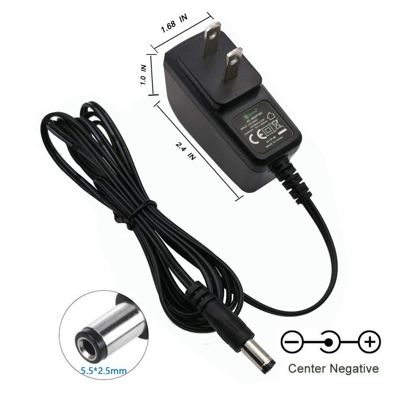 Gonine 9V Power Supply 500mA AC Adapter for Casio Piano Keyboard Tuner, Boss Guitar Effects Pedals, Zoom, Dunlop, Ditto, Electro Harmonix, Replacement Charger, Center Negative.