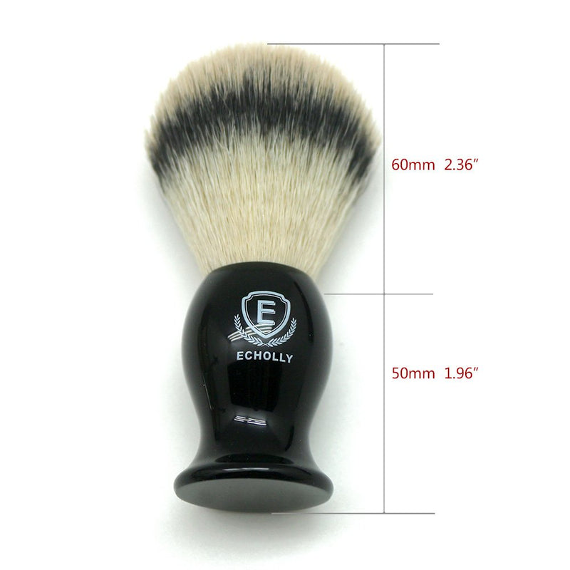 Echolly Luxury Shave Brush for Home or Travel - High end Synthetic Hair Shaving Brush -Fine Acrylic Handle,Engineered for the Best Shave of Your Life for Safety Razor, Best Present for Men