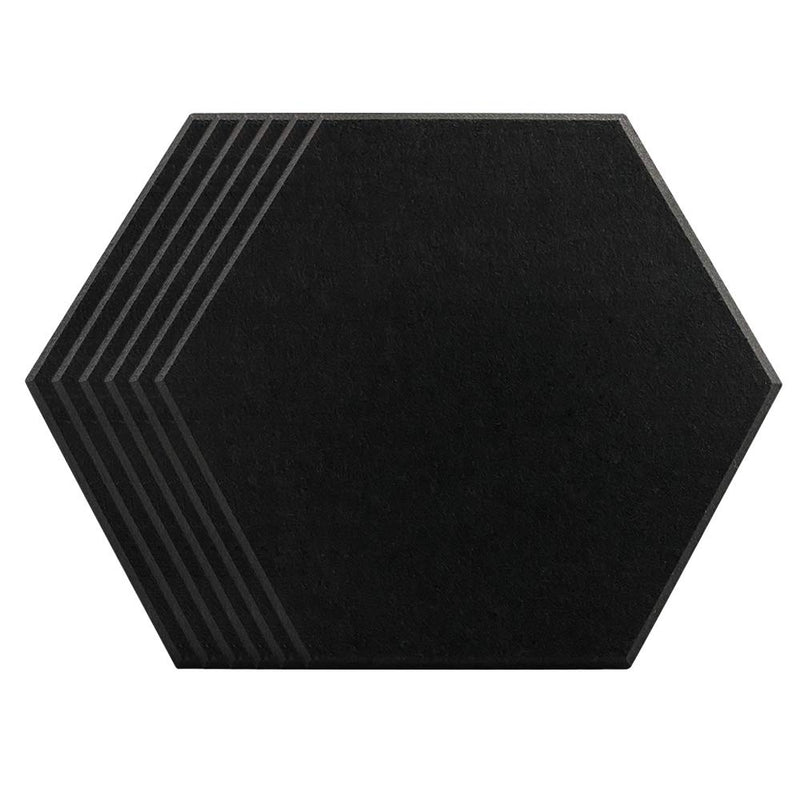 GogoBing Hexagon 6 Pack Acoustic Panels Sound Proof Padding, 12 X 10 X 0.4 Inches Sound dampening Panel，Beveled Edge Tiles for Echo Bass Insulation, Black