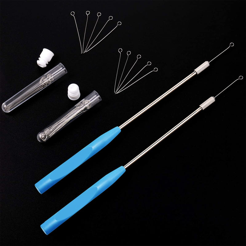 2 Pieces Reusable Inoculating Loop with 90 Replaceable Nichrome Needle Tip Inoculation Rings Inoculation Rod for Lab
