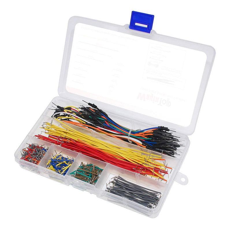 WayinTop Jumper Wire Kit, Preformed Breadboard Jumper Wire 14 Lengths Assorted + Solderless Flexible Breadboard Jumper Wires Male to Male + Tweezer for Breadboard Prototyping