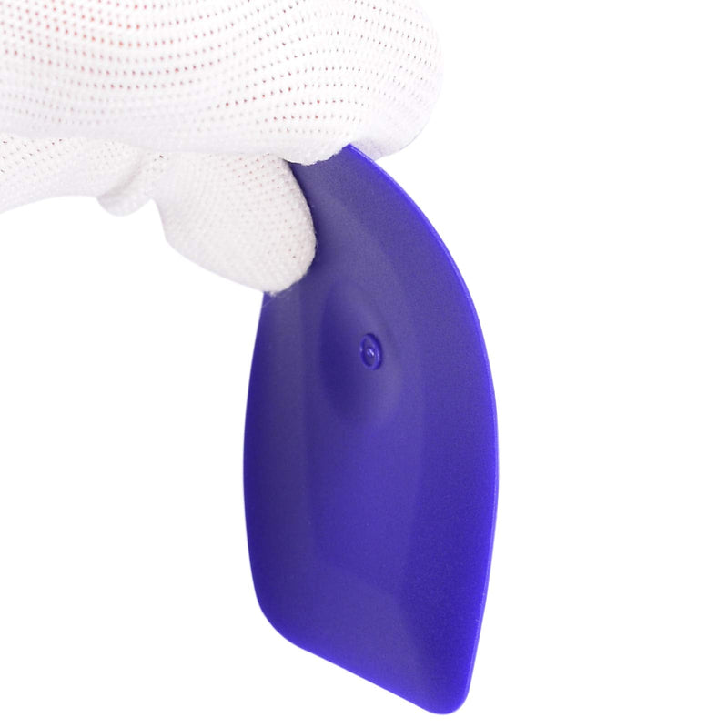 AHCHAY Small Handy Plastic Scraper Flexible Card Round Edge for Home Universal Cleaning Squeegee, Pack of 4