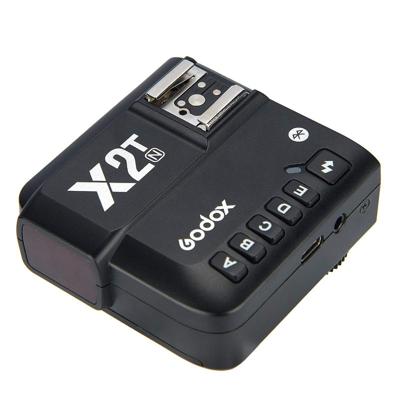 Godox X2T-N TTL Wireless Flash Trigger for Nikon Bluetooth Connection Supports iOS/Android App Contoller,1/8000s HSS,TCM Function,Relocated Control-Wheel,New AF Assist Light