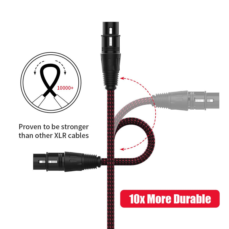 [AUSTRALIA] - XLR Cable 6ft 2Pack, BIFALE Heavy Duty Nylon Braided XLR Microphone Cable Male to Female 3Pin Balanced Microphone Cable Compatible with Shure SM Microphone, Behringer, Speaker Systems 6Feet-2Pack 